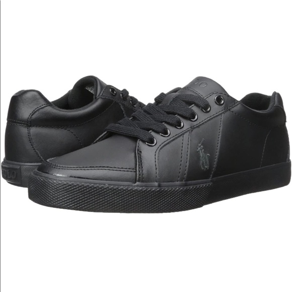 Polo by Ralph Lauren Shoes | Polo Ralph Lauren Hugh Black Sneakers | Color: Black | Size: 10 | Louloubear89's Closet
